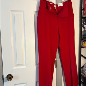 Elle Bold Red Wide Leg Pants
